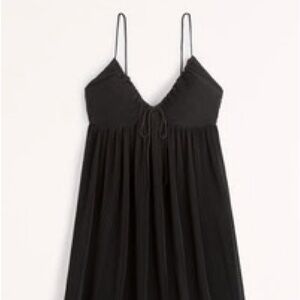 Abercrombie Plisse Ruched Babydoll Mini Dress